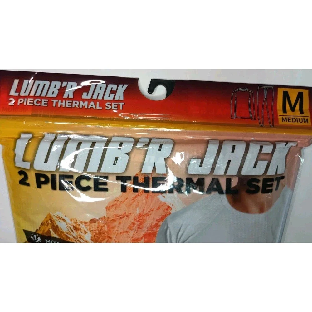 LUMB'R JACK Men's Thermal Base Layer 2-piece Set Long Johns  Wicking Med (P0004)